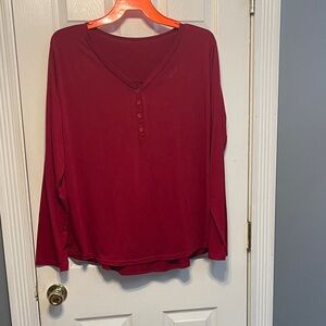 Women's Red Long Sleeve Top